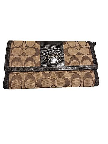 Coach Signature C Jacquard Checkbook Wallet Wallet (view 1)