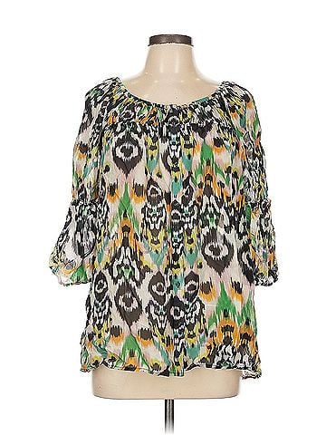 Vanessa Virginia Vanessa Virginia 3/4 Sleeve Silk Top (view 1)