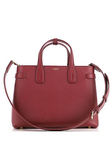 Burberry Banner NM Tote Leather with House Check Canvas Medium (view 1)