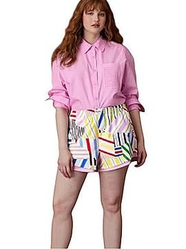 Rosie Assoulin Rosie Assoulin X Target Pink Buttondown Shirt With Pocket Detail T-Shirt (view 2)