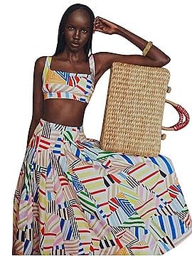 Rosie Assoulin Poplin Madras Geometric Print Maxi Skirt Casual Skirt (view 1)