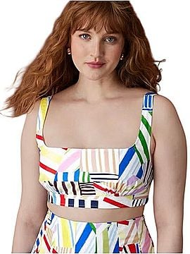 Rosie Assoulin Rosie Assoulin X Target Poplin Madras Geometric Stripe Squareneck Bralette Top Tank Top (view 1)