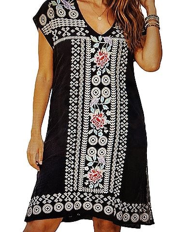 Johnny Was JWLA Tara knee length linen Casual Dress (view 1)