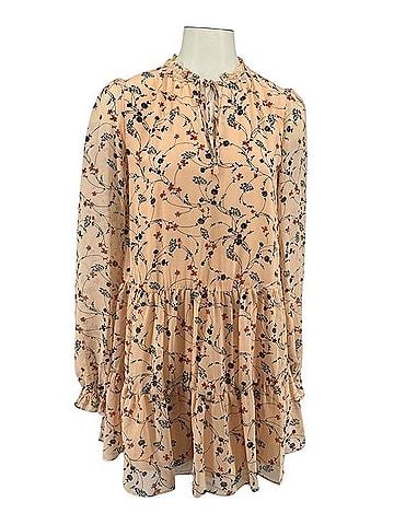 French Connection Peach Floral Ruffle Tiered Dress Casual Dress (view 1)