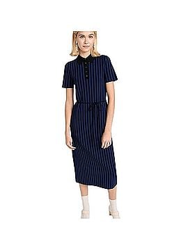 Tory Burch Striped Ribbed Polo Midi-Dress Casual Dress (view 2)
