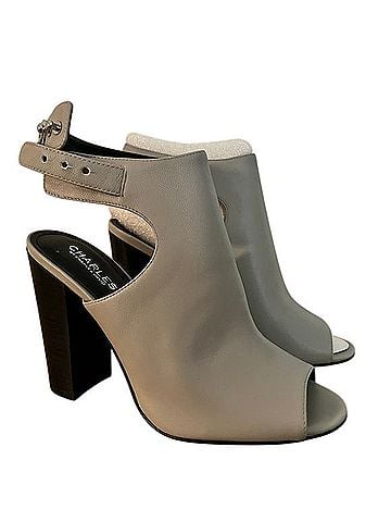 Charles by Charles David Grey Block Heels Heels (view 1)