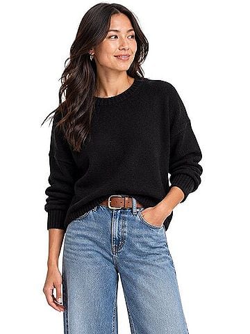 The Cashmere Project Drop Shoulder Crewneck Sweater Cashmere Pullover Sweater (view 1)