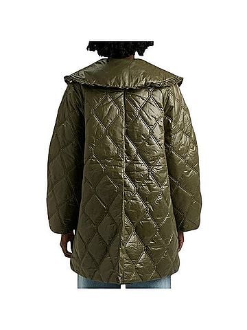 Ganni Oversized Quilted Glossed Nylon Jacket (view 2)