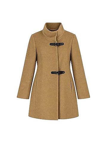 Lauren by Ralph Lauren Buckle Front Wool Coat (view 1)
