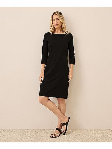 Pact Black Softspun Boat Neck Dress (view 2)