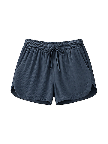 Pact French Navy Coastal Double Gauze Curved Hem Short (view 1)