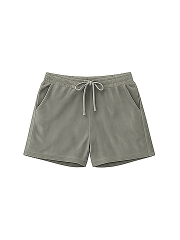 Pact Shadow Green Cotton Velour Short (view 1)
