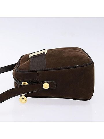 Salvatore Ferragamo Vala Suede Brown Suede Shoulder Bag Bag (view 2)