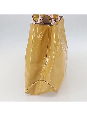 Salvatore Ferragamo Vala Patent Leather Yellow Patent_Leather Handbag (view 2)