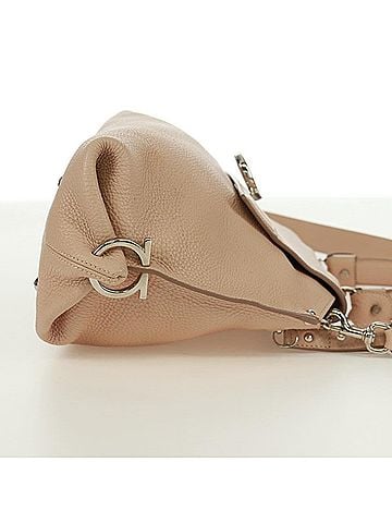 Salvatore Ferragamo Sofia Satchel Grainy Leather Beige Leather Handbag (view 2)