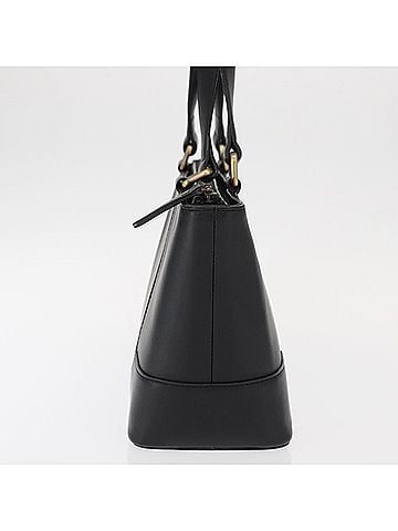 Burberry Vintage Vintage Check Coated Canvas Black Leather Tote Bag Bag (view 2)