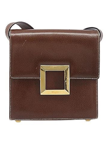 Salvatore Ferragamo Shoulder Bag Leather Brown Leather Shoulder Bag Bag (view 1)
