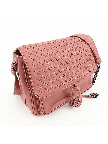 Bottega Veneta Drawstring Flap Leather With Intrecciato Pink Leather Backpack Bag (view 2)
