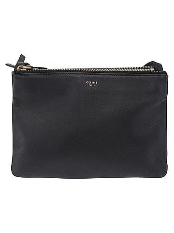 Céline Trio Leather Black Leather Crossbody Bag Bag (view 1)