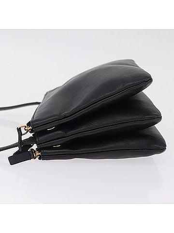 Céline Trio Leather Black Leather Crossbody Bag Bag (view 2)