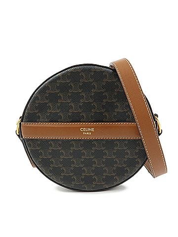 Céline Round Purse On Strap Triomphe Coated Canvas Brown Canvas Crossbody Bag Bag (view 1)