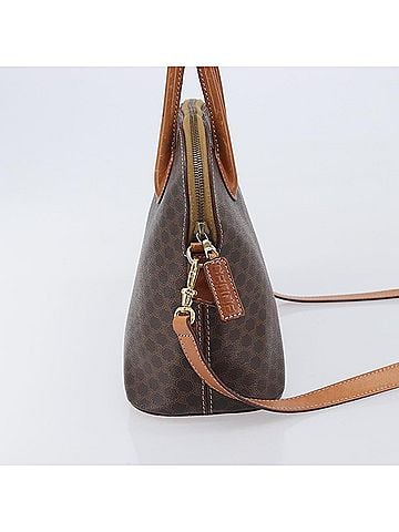 Céline Macadam Leather Brown Canvas Tote Bag Bag (view 2)