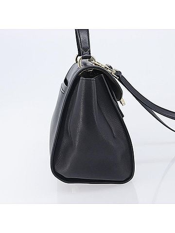 Salvatore Ferragamo Sofia Rainbow Saddle Leather Black Leather Handbag (view 2)