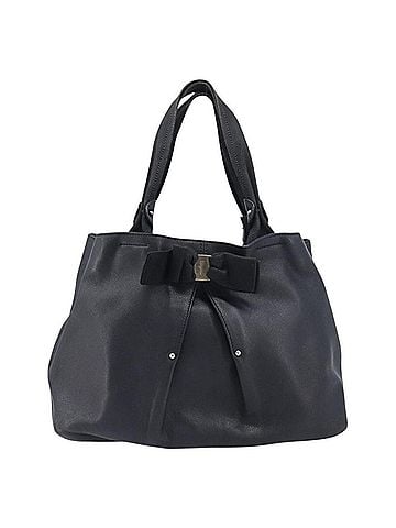 Salvatore Ferragamo Vala Tote Leather Black Leather Tote Bag Bag (view 1)