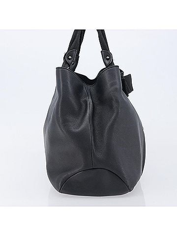 Salvatore Ferragamo Vala Tote Leather Black Leather Tote Bag Bag (view 2)