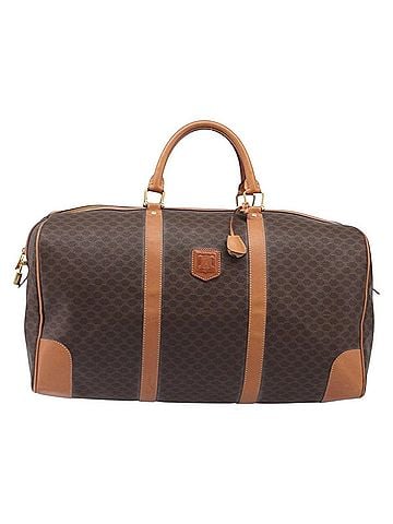 Céline Vintage Duffle Macadam Coated Canvas Brown Canvas Handbag (view 1)