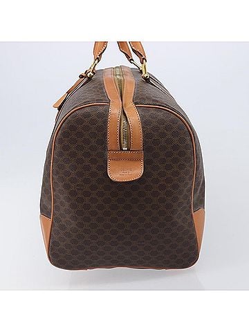 Céline Vintage Duffle Macadam Coated Canvas Brown Canvas Handbag (view 2)