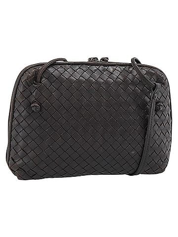 Bottega Veneta Nodini Intrecciato Nappa Brown Leather Crossbody Bag Bag (view 1)