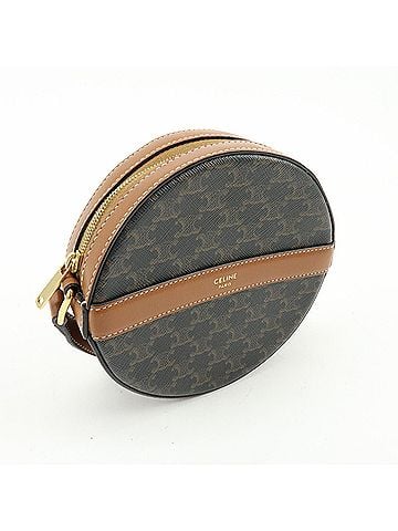 Céline Round Purse On Strap Triomphe Coated Canvas Brown Canvas Crossbody Bag Bag (view 2)