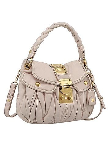 Miu Miu Coffer Hobo Matelasse Leather Pink Leather Handbag (view 1)