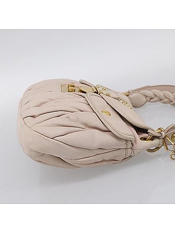 Miu Miu Coffer Hobo Matelasse Leather Pink Leather Handbag (view 2)