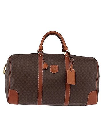 Céline Vintage Duffle Macadam Coated Canvas Brown Canvas Handbag (view 1)
