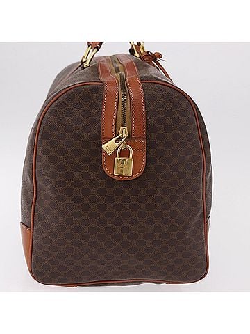 Céline Vintage Duffle Macadam Coated Canvas Brown Canvas Handbag (view 2)