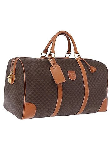 Céline Vintage Duffle Macadam Coated Canvas Brown Canvas Handbag (view 1)