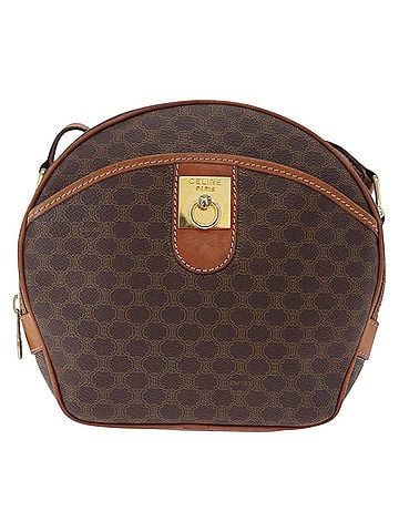 Céline Macadam Shoulder Leather Brown Canvas Crossbody Bag Bag (view 1)