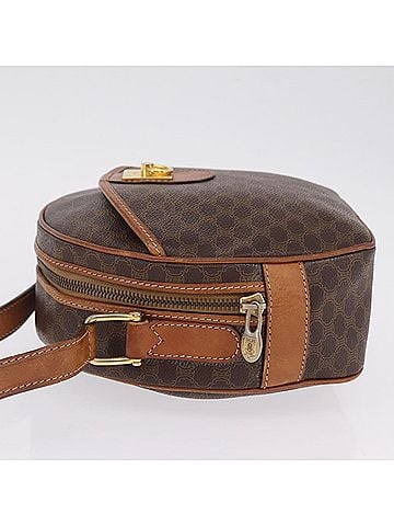 Céline Macadam Shoulder Leather Brown Canvas Crossbody Bag Bag (view 2)