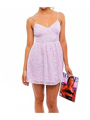 Le Lis Spaghetti Strap Dress in Light Pink (view 2)