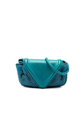 Bottega Veneta Small Beaded Crochet Knit and Leather Beak Crossbody (view 1)