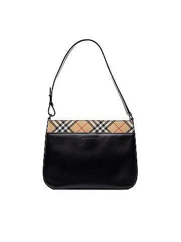Burberry Nova Check Canvas Trimmed Leather Shoulder Bag (view 1)