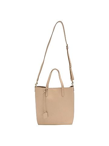 Saint Laurent Saint Laurent Shopping Toy Tote Bag in Beige Leather (view 1)