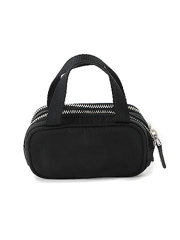 Prada Prada Mini Handbag, Pouch, Nylon, Saffiano Leather, Black, 1N1346, Silver Hardware, Hand Shoulder Bag (view 2)