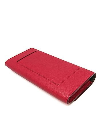 Céline Celine Bicolor Large Flap Multifunction 101673 Women's Calfskin Long Wallet (bi-fold) Gray,Pink Red (view 2)