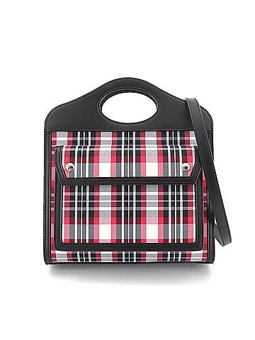 Burberry Burberry Mini Pocket Bag (2-way, Handbag/Shoulder Bag) - Check Pattern Leather/Nylon Black/Red 8035841 (view 1)