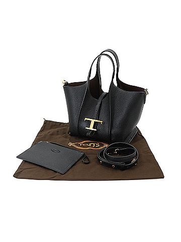 Tod's TOD'S T Timeless Mini Handbag, 2-way Hand/Shoulder Bag, Leather, Black (XBWTSBA9100Q8E) (view 2)