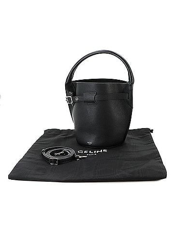 Céline Celine Nano Bucket Bag, 2-way Handbag/Shoulder Leather, Black, 187243 (view 2)