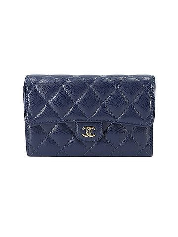 Chanel Chanel Matelasse Medium Flap Wallet, Tri-fold Caviar Leather, Navy, AP0232, Gold Hardware (view 1)